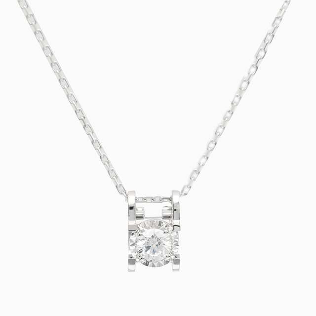 18K玫瑰金牛角款钻石项链