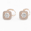 18K玫瑰金围镶钻石耳钉