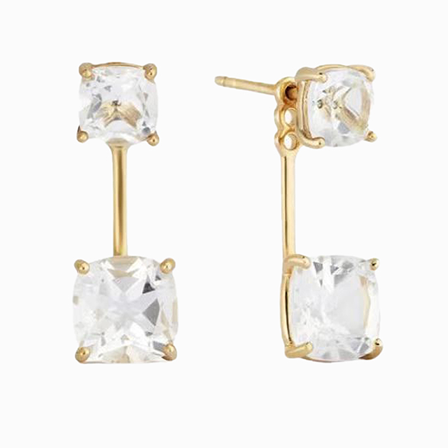 18K玫瑰金经典款四爪耳钉