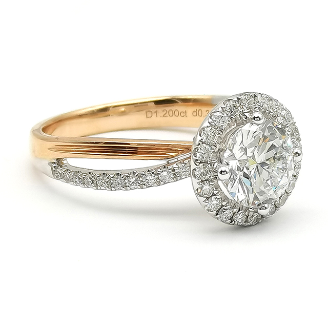 四爪围镶钻石戒指